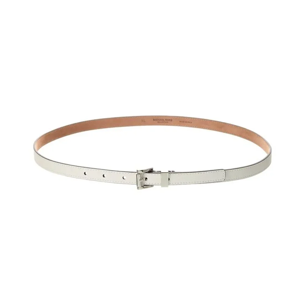 Michael Kors Leather Waist Belt, White